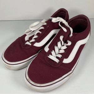 Vans Womens Off The Wall 500714 Red Ruby Casual Shoes Sneakers Size 7 EUC
